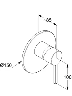 Смеситель для душа Kludi Nova Fonte Puristic 20755N215 сталь оружейная брашированная